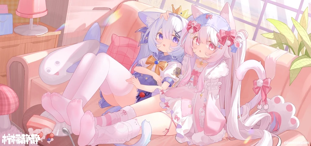 Original, 2girls, Animal Ears