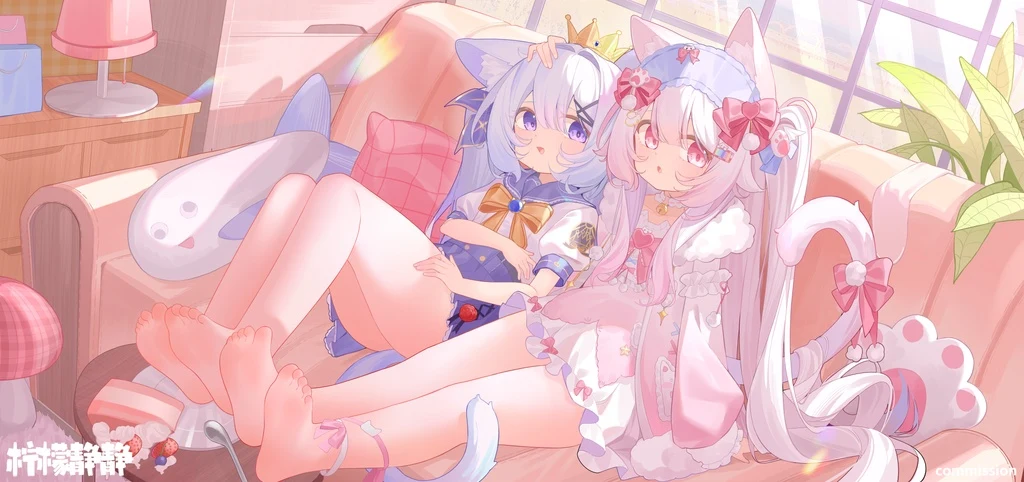 Original, 2girls, Animal Ears