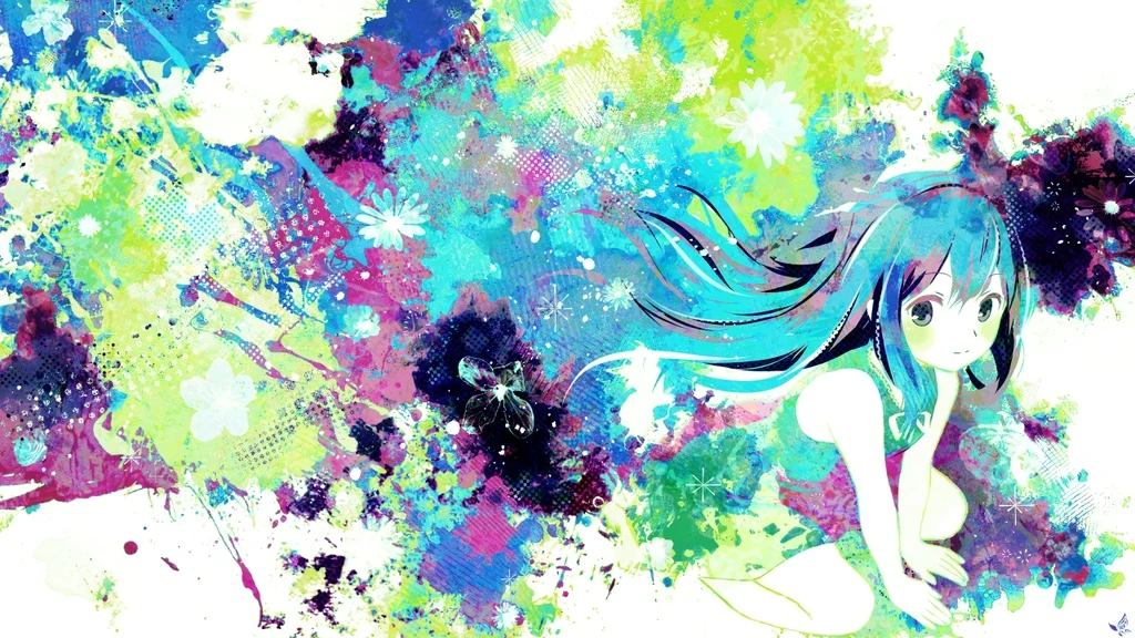 Original, Aqua Hair, Black Eyes