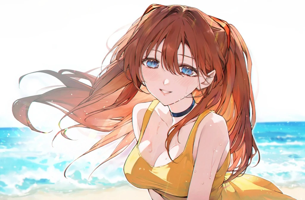 Neon Genesis Evangelion, Soryu Asuka Langley, Beach