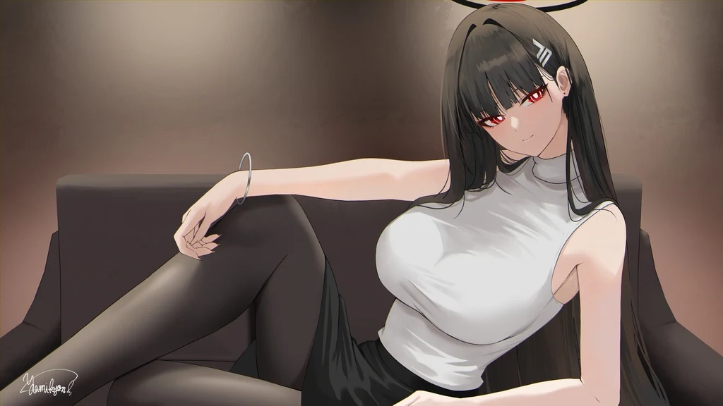 Blue Archive, Tsukatsuki Rio, Black Hair