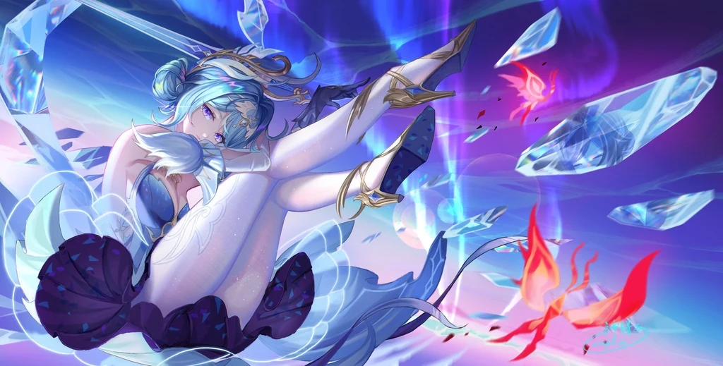 Genshin Impact, Odette, Aqua Hair