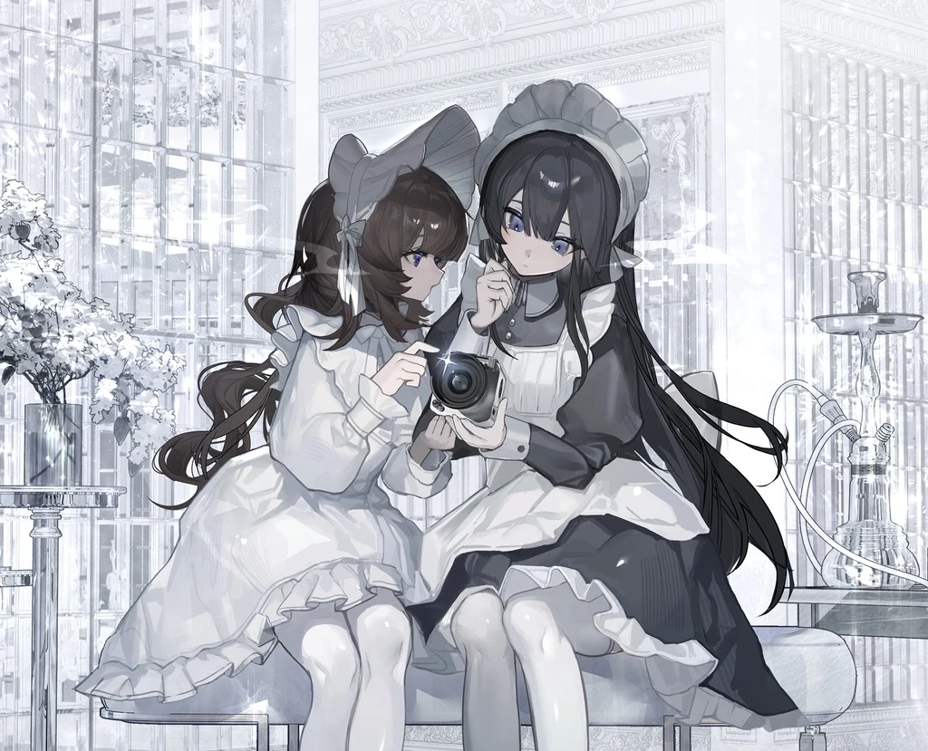 Original, 2girls, 3D