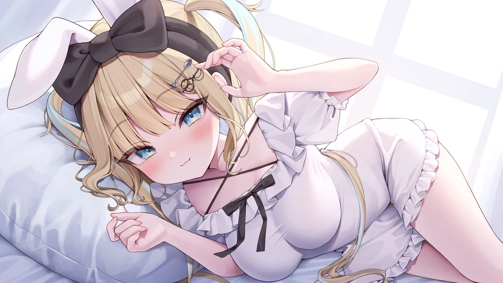 Animal Ears, Blonde Hair, Blue Eyes