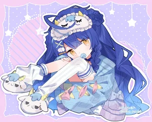 nijisanji, amamiya kokoro, blue hair #933