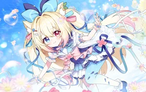original, animal ears, bicolored eyes #723