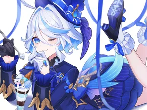genshin impact, furina (genshin impact), blue eyes #154