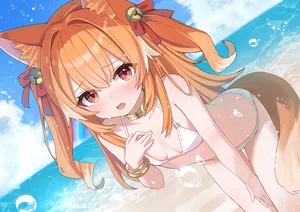 animal ears, beach, bikini #756
