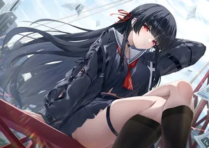 wuthering waves, chisa (wuthering waves), black hair #334