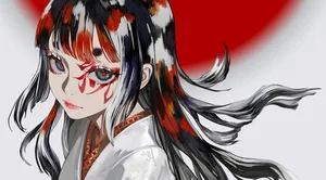 original, black hair, blue eyes #529