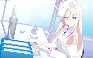 blue archive, blonde student council president (blue archive), blonde hair #661