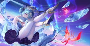 genshin impact, odette (genshin impact), aqua hair #774