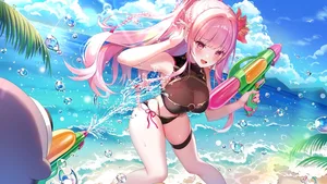 hololive, mori calliope, beach #753