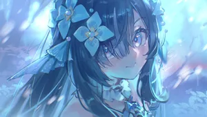 genshin impact, vodyanitsa (genshin impact), black hair #616