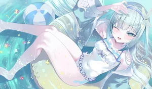 barefoot, blush, green eyes #86