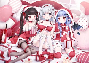 black hair, blue hair, blush #315