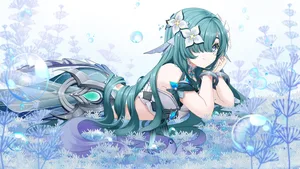 genshin impact, vodyanitsa (genshin impact), aqua hair #389
