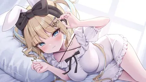 animal ears, blonde hair, blue eyes #392