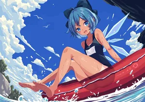 touhou, cirno, blue eyes #849